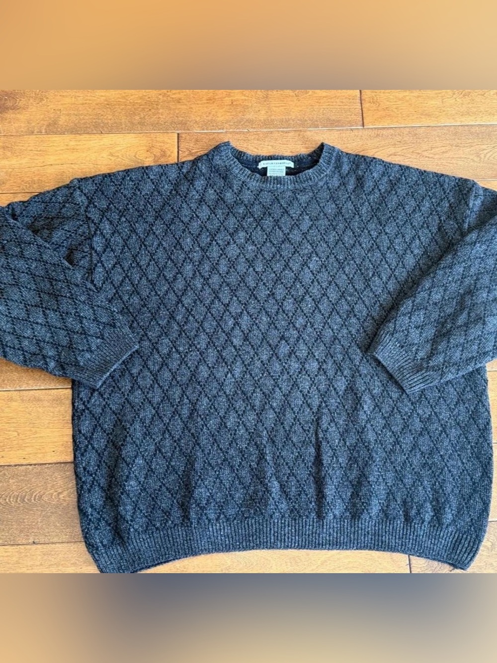 Vintage Men's Knightsbridge Textured Crewneck Sweater - Dark Charcoal